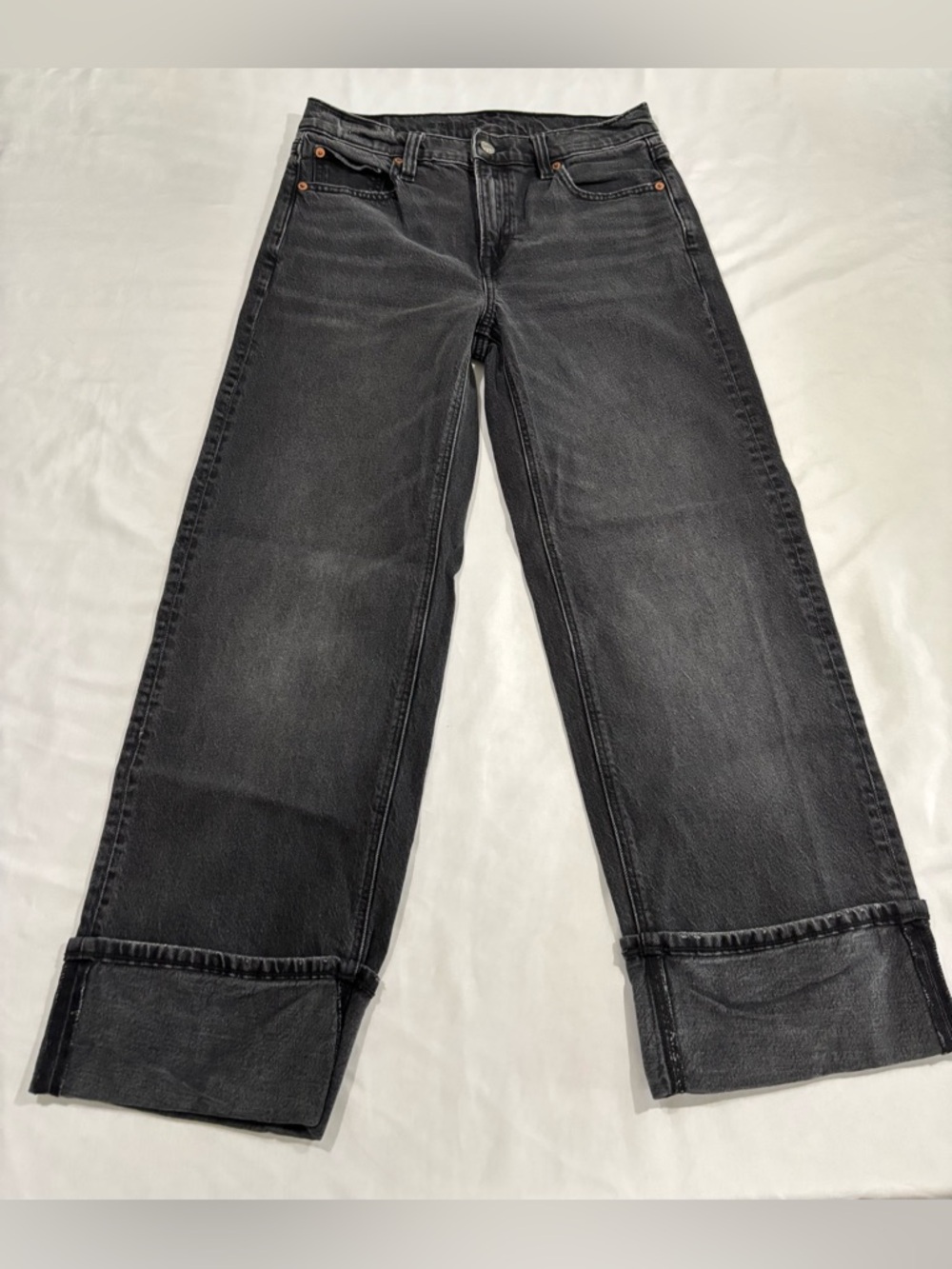 American Eagle Women’s Stovepipe Black Straight Jeans - 4 Short